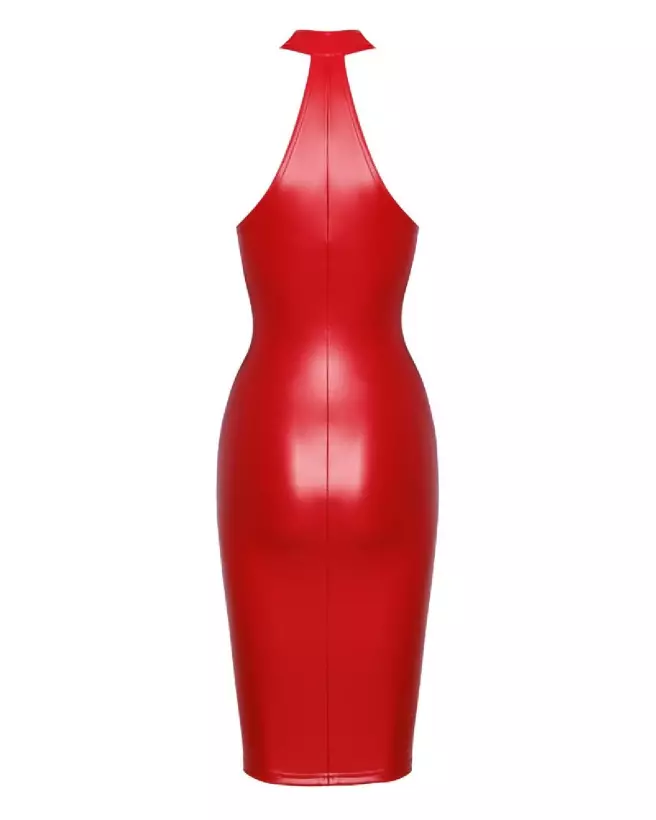 Robe Dress Red Noir Homemade en rouge et noir, style fetish élégant-7