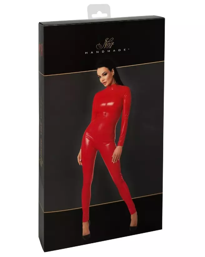 Image de la combinaison Noir Jumpsuit rouge et noir de Noir Homemade, style fetish élégant-3
