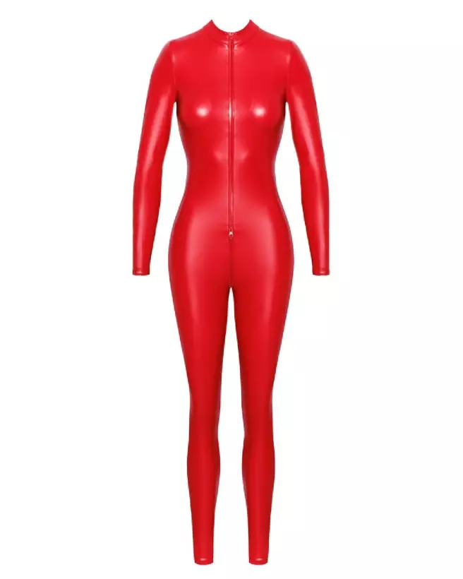 Image de la combinaison Noir Jumpsuit rouge et noir de Noir Homemade, style fetish élégant-7