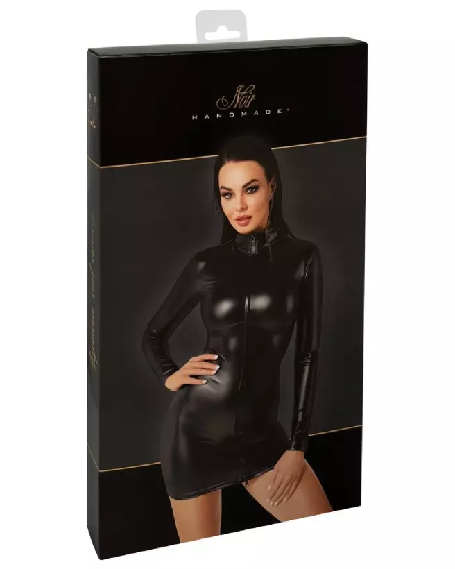 Mini Robe Noire Fetish par Noir Homemade en tenue de soirée élégante-3
