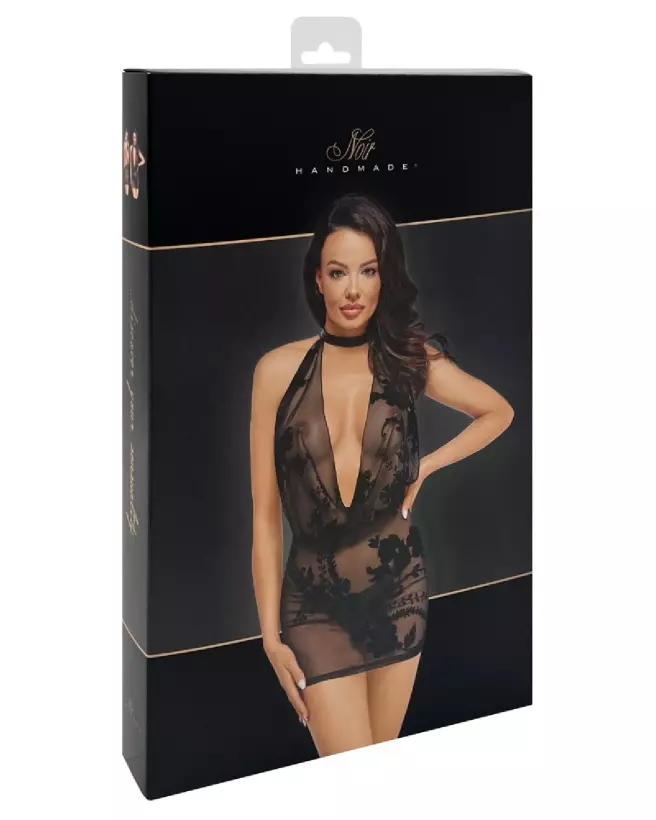 Robe noire chaîne fetish Noir Homemade élégante et provocante-3