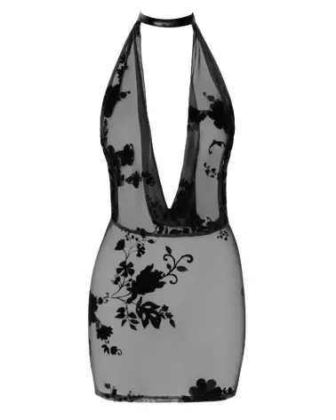 Robe noire chaîne fetish Noir Homemade élégante et provocante-5