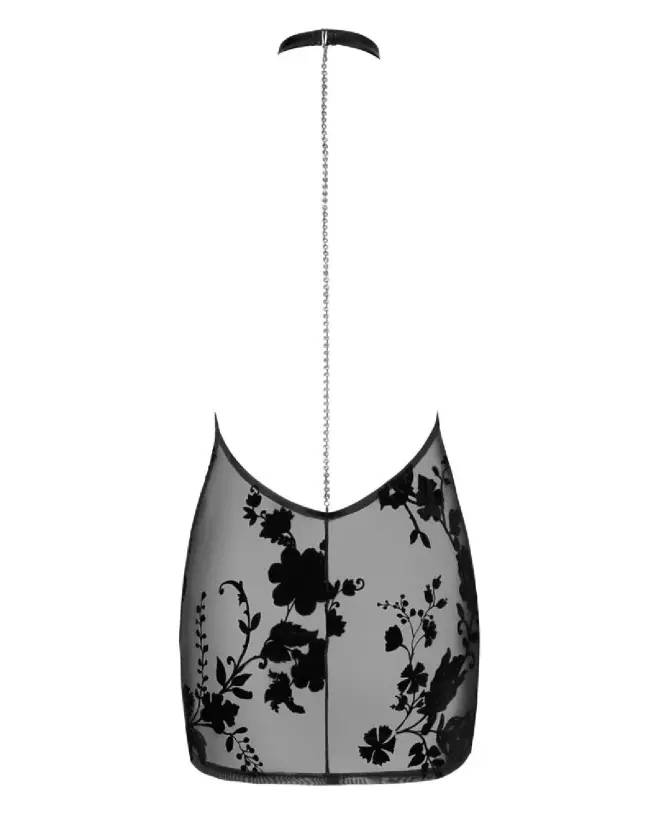 Robe noire chaîne fetish Noir Homemade élégante et provocante-6