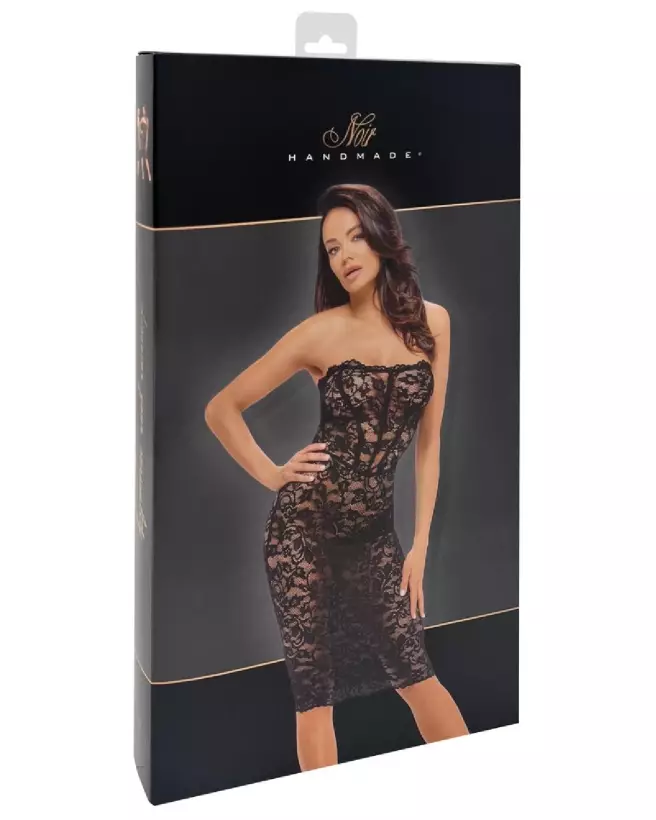 Robe Noire en Dentelle Noir Homemade pour Soirées Fetish-3