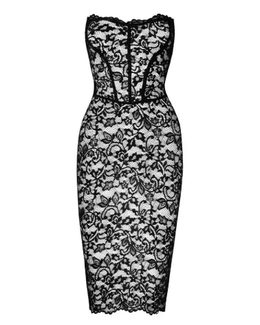 Robe Noire en Dentelle Noir Homemade pour Soirées Fetish-6
