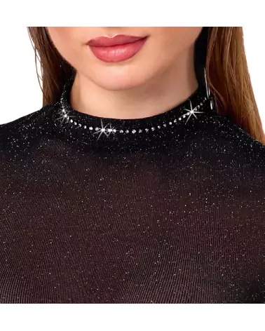 Mini robe noire fetish de Noir Homemade, tenue élégante et séduisante pour soirées spéciales-5