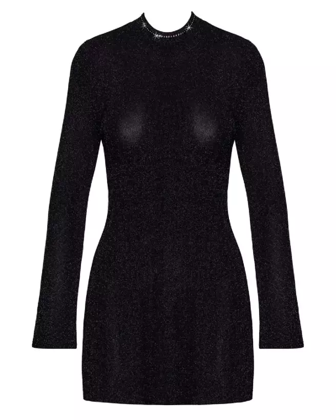 Mini robe noire fetish de Noir Homemade, tenue élégante et séduisante pour soirées spéciales-6