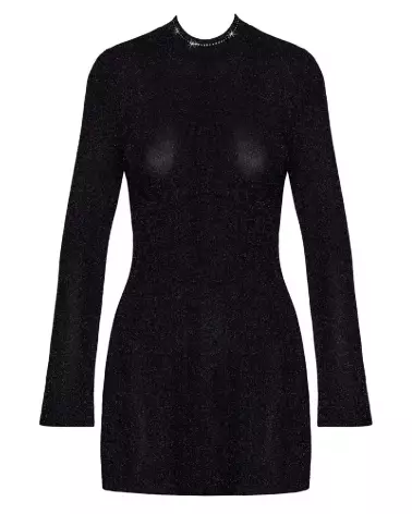 Mini robe noire fetish de Noir Homemade, tenue élégante et séduisante pour soirées spéciales-6