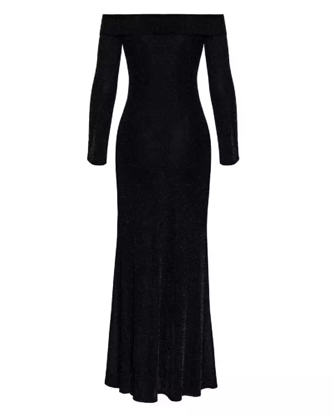 Robe longue noire en latex de Noir Homemade pour look fétiche et élégant-7