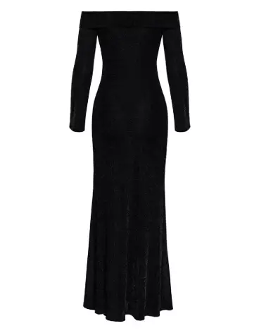 Robe longue noire en latex de Noir Homemade pour look fétiche et élégant-7