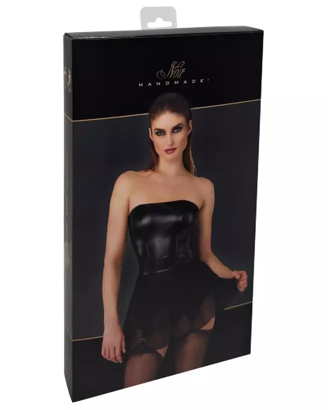 Robe Suspenders noir élégante de Noir Homemade pour soirées Fetish-3