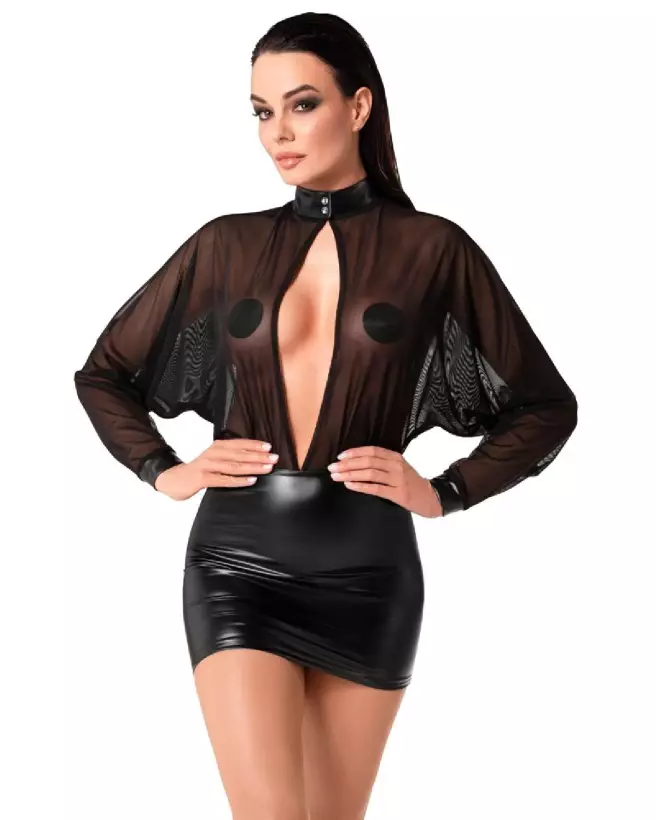 Robe tulle noir élégante Noir Homemade pour soirées fetish-3