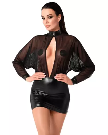 Robe tulle noir élégante Noir Homemade pour soirées fetish-3