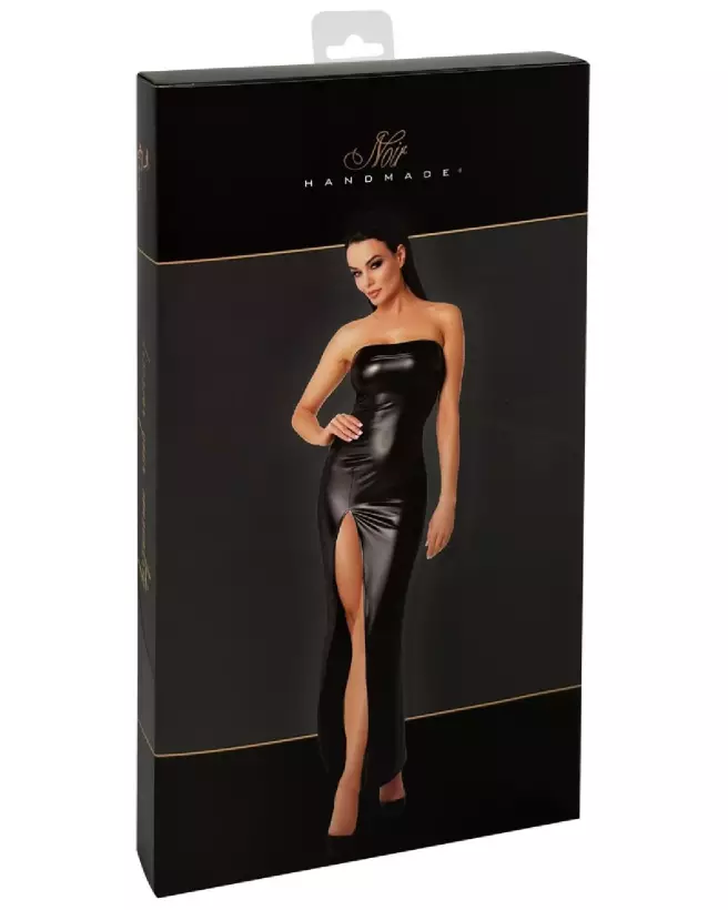 Robe longue noire fetish élégante de marque Noir Homemade-3