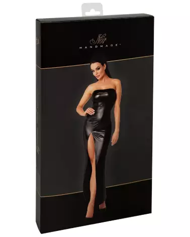 Robe longue noire fetish élégante de marque Noir Homemade-3