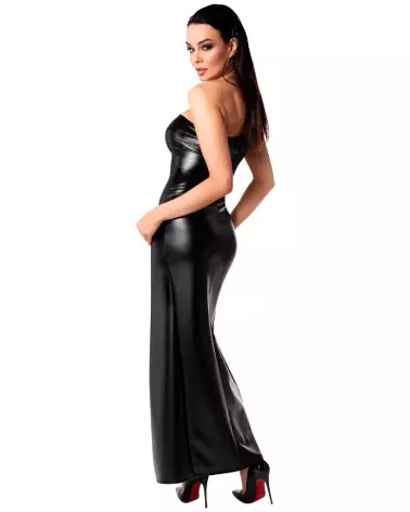 Robe longue noire fetish élégante de marque Noir Homemade-4