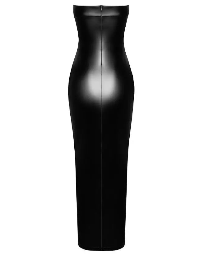 Robe longue noire fetish élégante de marque Noir Homemade-6