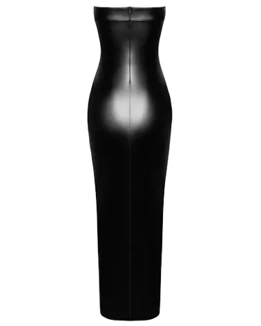 Robe longue noire fetish élégante de marque Noir Homemade-6