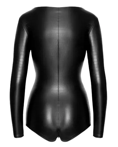 Body Long-Sleeve Noir Handmade en combinaison fetish élégante et séduisante-6