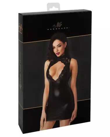 Robe noire en dentelle élégante Noir Handmade pour soirées fetish-3