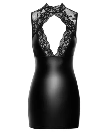 Robe noire en dentelle élégante Noir Handmade pour soirées fetish-6