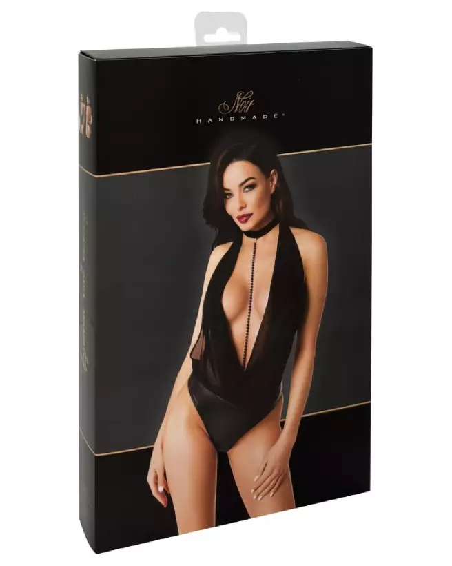 Body Pearls Noir Handmade en lingerie fetish élégante et sensuelle-3