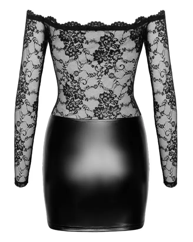 Robe en dentelle Noir Homemade élégante pour soirée fetish-5