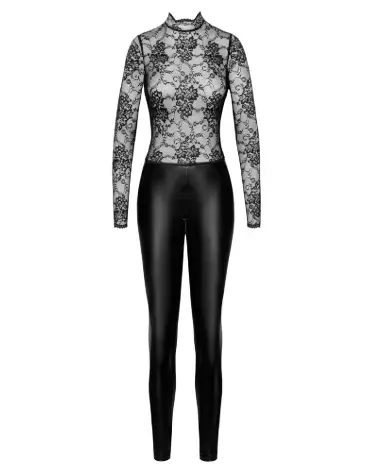 Jumpsuit Lace Noir Handmade en dentelle - Combinaison Fetish élégante-7