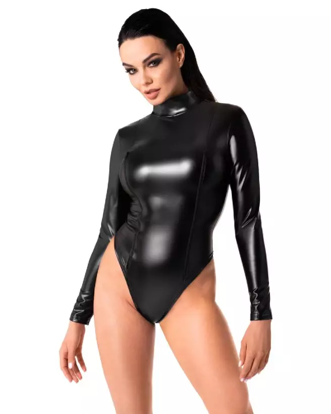 Body Long Sleeve Noir Handmade en combinaison fetish élégante et provocante-2