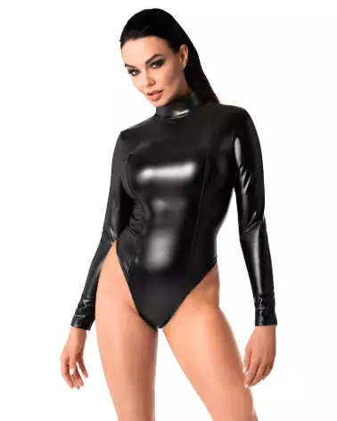 Body Long Sleeve Noir Handmade en combinaison fetish élégante et provocante-2