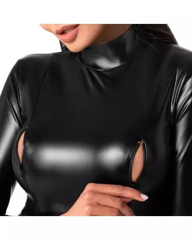 Body Long Sleeve Noir Handmade en combinaison fetish élégante et provocante-5