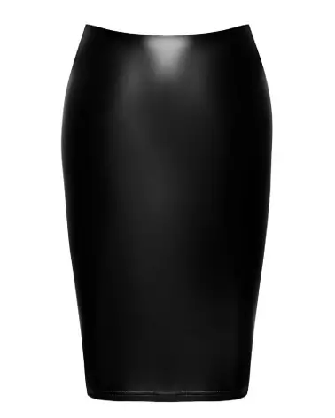 Midi Skirt en cuir Noir Handmade, jupe fetish élégante et tendance-5