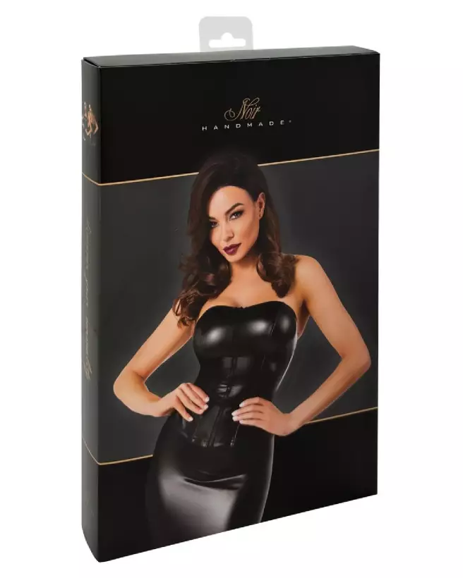 Corset Top Noir Handmade élégant pour soirées fetish chic-1