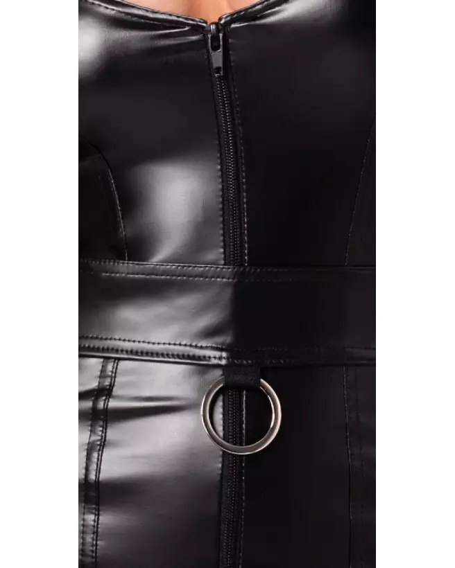 Robe Noir Dress Ring Noir Homemade en style fetish élégant-7