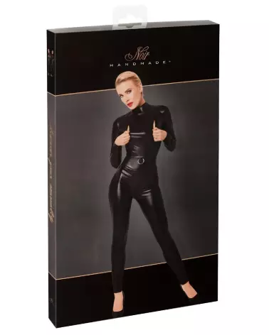 Combinaison Noir Jumpsuit Zip en cuir par Noir Handmade-3