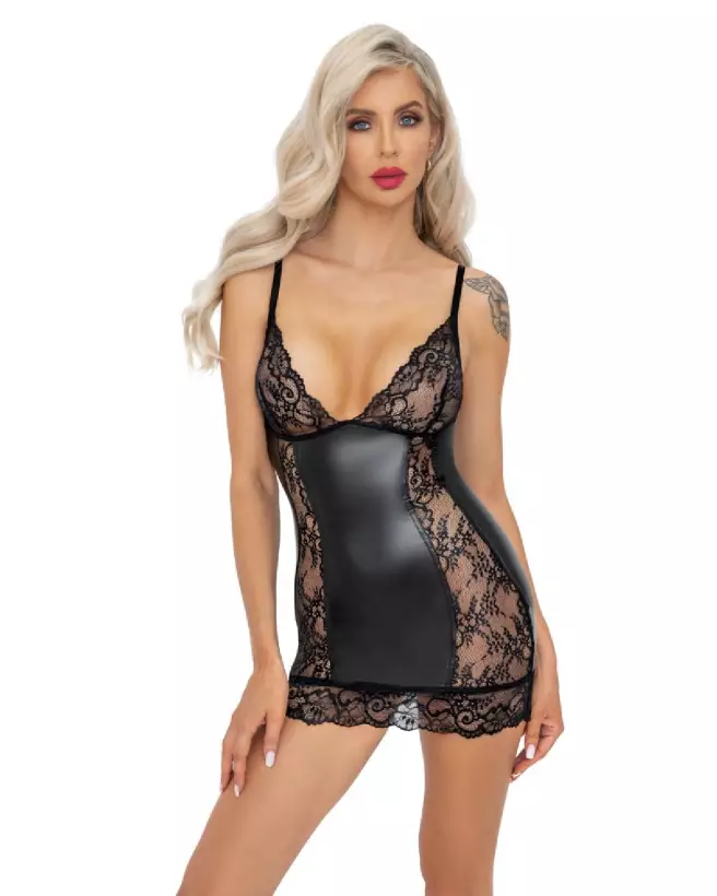 Robe noire en dentelle Noir Homemade élégante pour soirées fetish-1