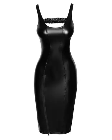 Robe midi noire élégante de Noir Homemade pour look fetish chic-5