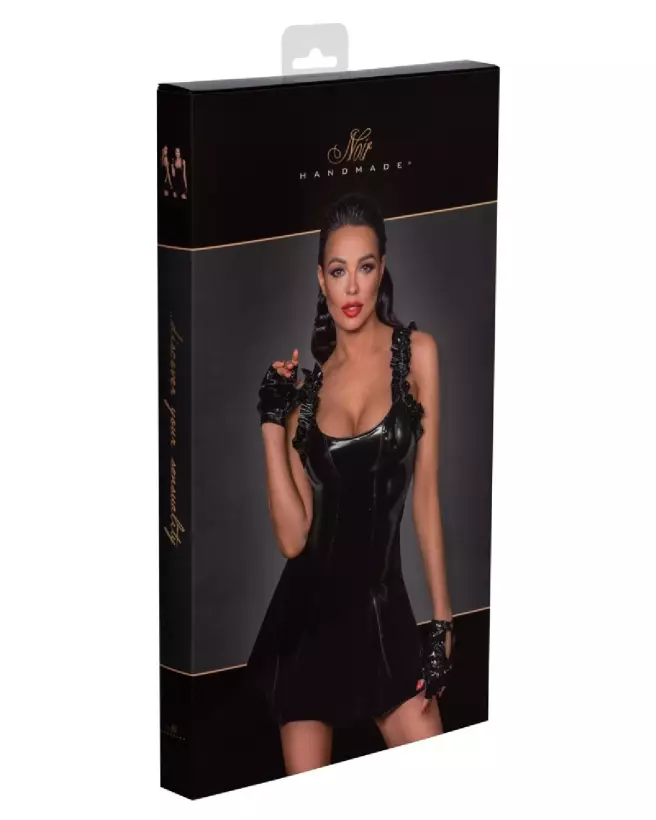 Robe Noir Dress Ruffle de Noir Homemade en style fetish élégant-3