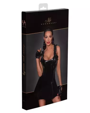 Robe Noir Dress Ruffle de Noir Homemade en style fetish élégant-3