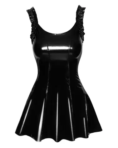Robe Noir Dress Ruffle de Noir Homemade en style fetish élégant-4