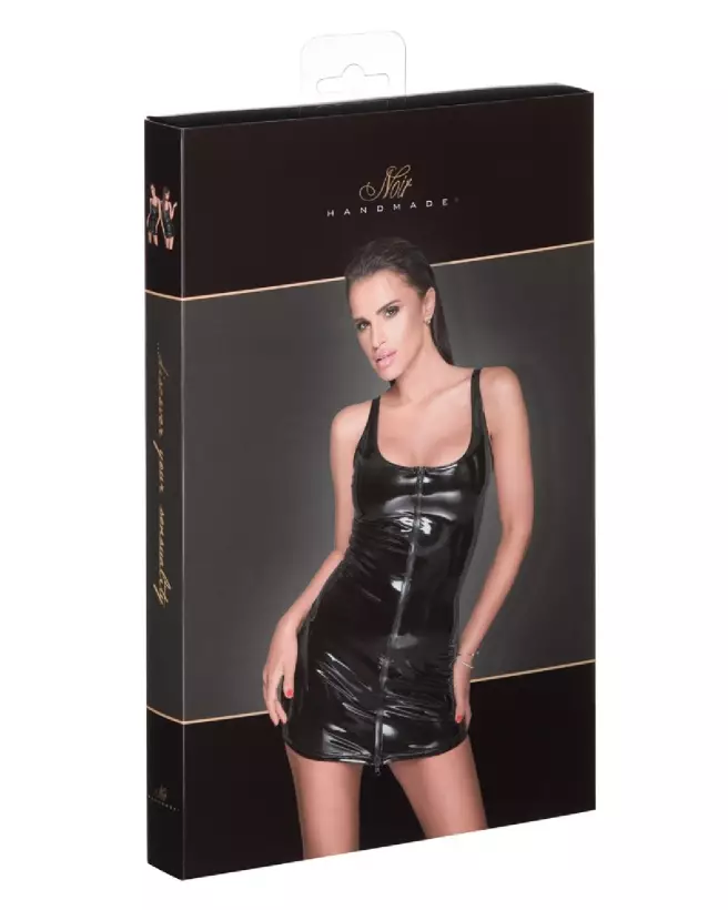 Robe en vinyle noir élégante de Noir Handmade pour soirées fetish-3