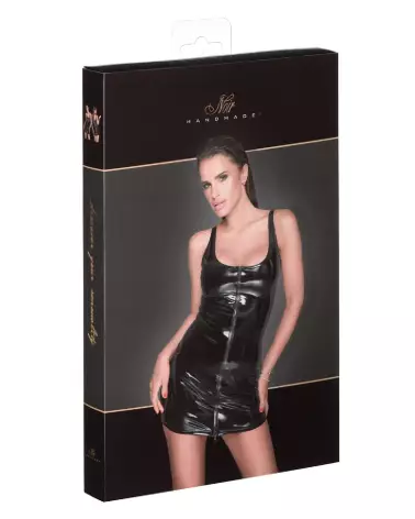 Robe en vinyle noir élégante de Noir Handmade pour soirées fetish-3