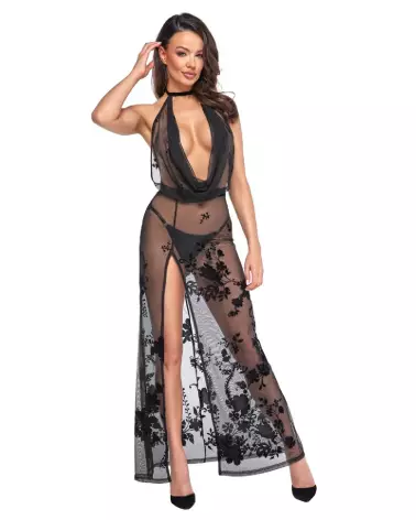 Robe longue noire fetish élégante Noir Homemade-1