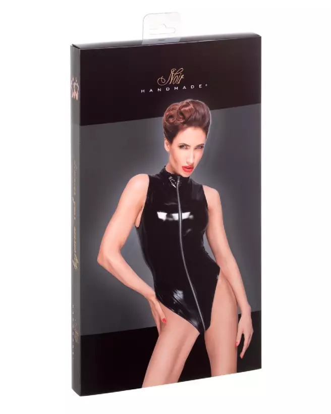 Body PVC Noir Handmade - Tenue Fetish Élégante-3