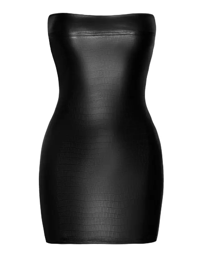 Robe tube noire en latex Noir Homemade pour événements fetish-5