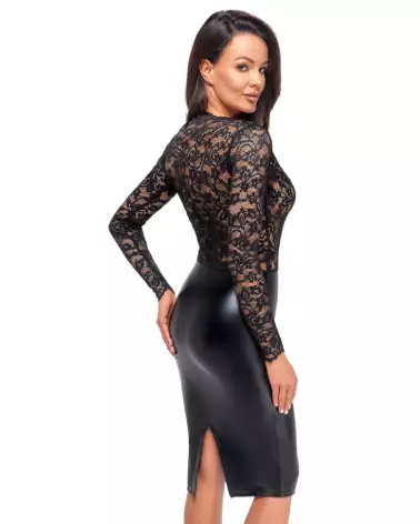 Robe en dentelle noire élégante de Noir Homemade pour soirées fetish-2