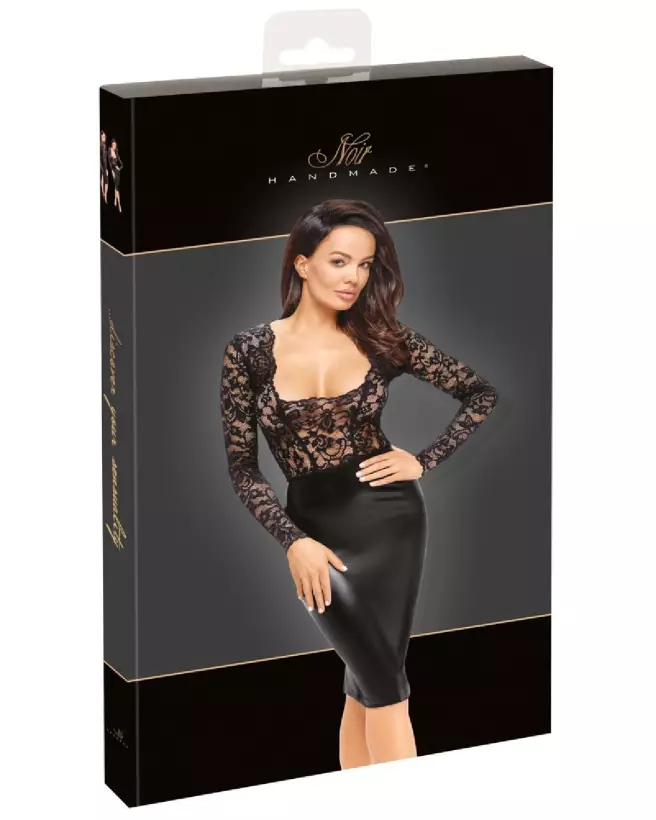 Robe en dentelle noire élégante de Noir Homemade pour soirées fetish-3