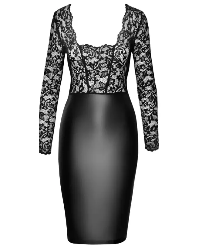 Robe en dentelle noire élégante de Noir Homemade pour soirées fetish-4