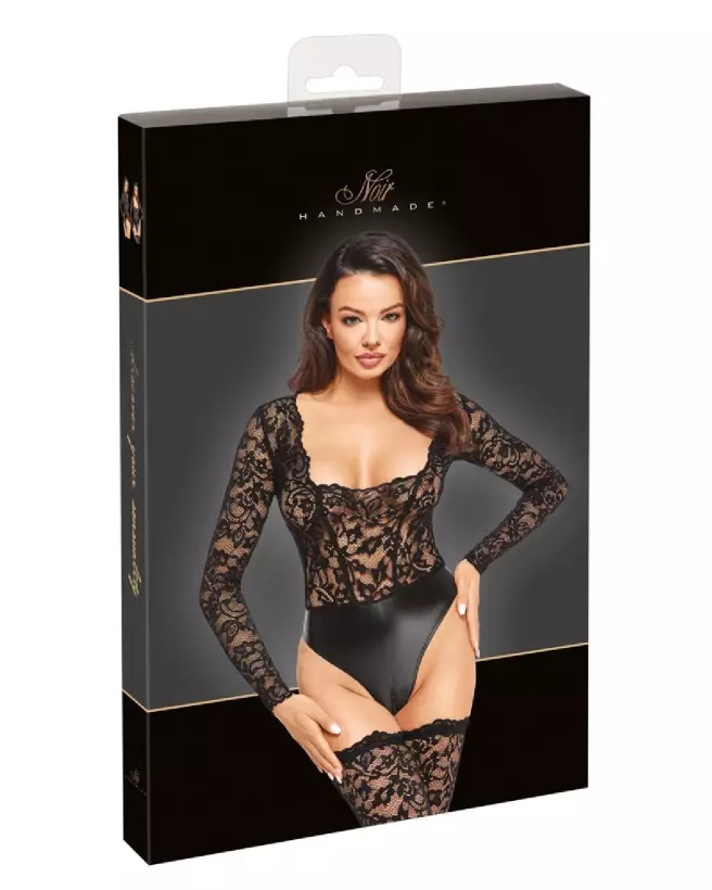 Body en dentelle noire Noir Homemade élégant et sensuel-3