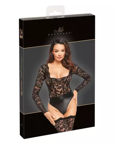 Body en dentelle noire Noir Homemade élégant et sensuel-3